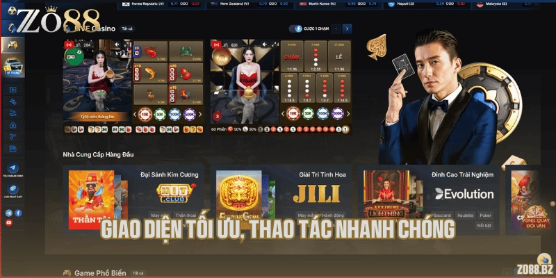 Giao diện tối ưu, thao tác nhanh chóng