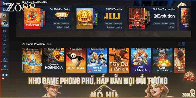 Kho game phong phú, hấp dẫn mọi đối tượng