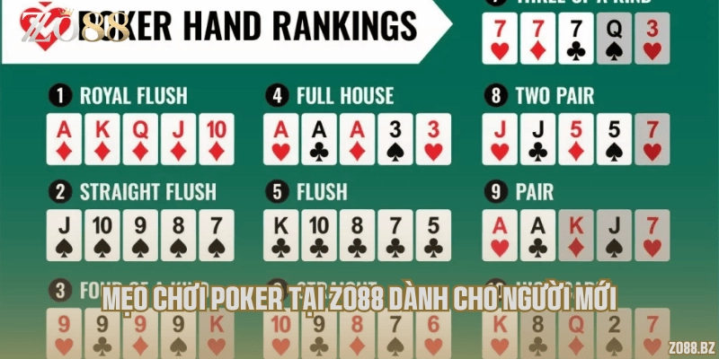 Mẹo chơi Poker tại Zo88 dành cho người mới