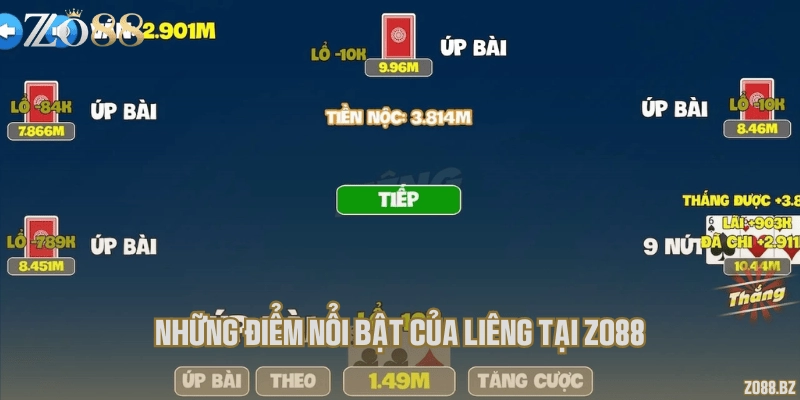 Những điểm nổi bật của liêng tại Zo88